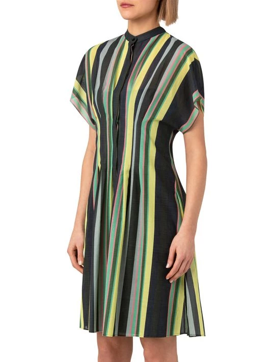 Akris Pleated Striped Knee-Length Dress 6 Akris Pleated Striped Knee-Length Dress - Image 4