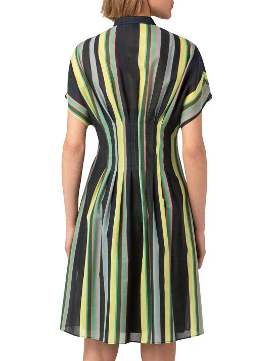 Akris Pleated Striped Knee-Length Dress 7 Akris Pleated Striped Knee-Length Dress - Image 5