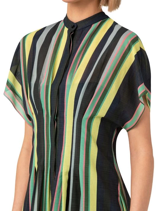 Akris Pleated Striped Knee-Length Dress 8 Akris Pleated Striped Knee-Length Dress - Image 6