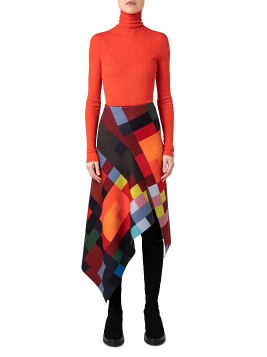 Akris Asymmetric Colorblocked Midi-Skirt 4 Akris Asymmetric Colorblocked Midi-Skirt - Image 2