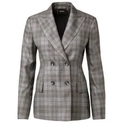 Akris Gabardine Check Double-Breasted Blazer