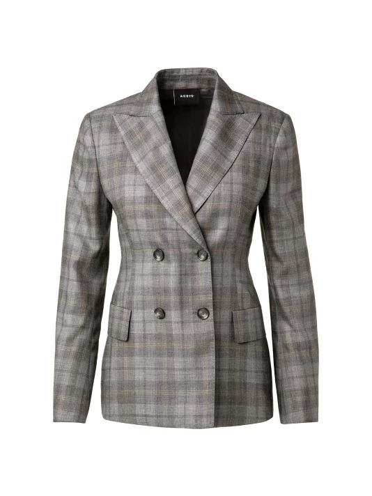 Akris Gabardine Check Double-Breasted Blazer 3 Akris Gabardine Check Double-Breasted Blazer