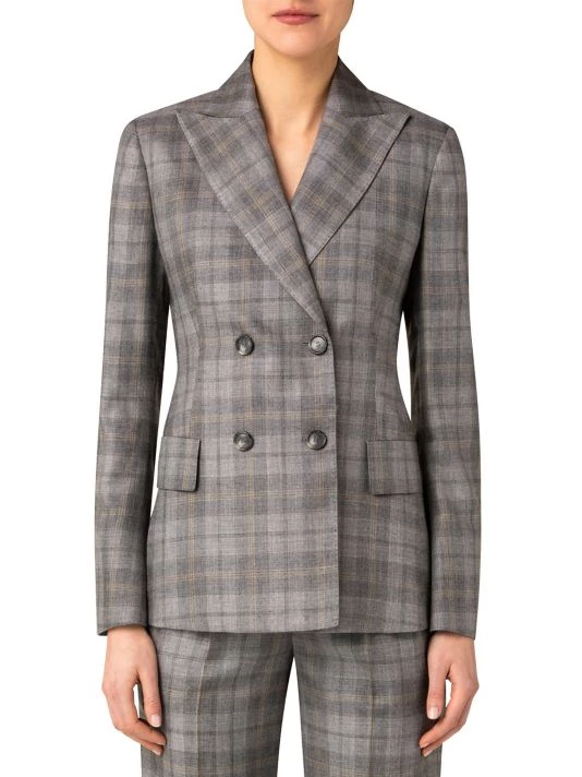Akris Gabardine Check Double-Breasted Blazer 5 Akris Gabardine Check Double-Breasted Blazer - Image 3