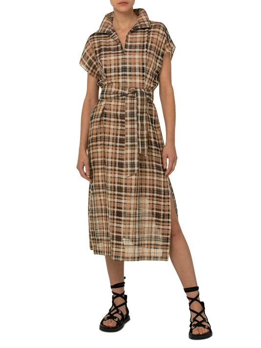 Akris Organza Plaid Shirtdress 4 Akris Organza Plaid Shirtdress - Image 2