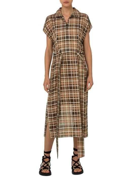 Akris Organza Plaid Shirtdress 5 Akris Organza Plaid Shirtdress - Image 3