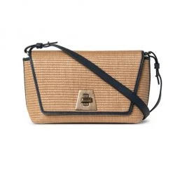 Akris Small Anouk Day Raffia Shoulder Bag Camel Blossom