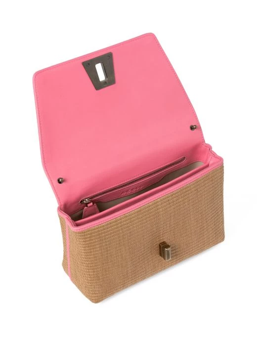 Akris Small Anouk Day Raffia Shoulder Bag Camel Blossom 4 Akris Small Anouk Day Raffia Shoulder Bag Camel Blossom - Image 2