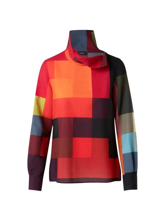 Akris Wool Colorblocked Turtleneck Sweater 3 Akris Wool Colorblocked Turtleneck Sweater