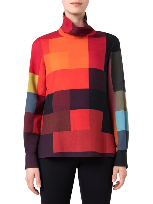 Akris Wool Colorblocked Turtleneck Sweater 5 Akris Wool Colorblocked Turtleneck Sweater - Image 3