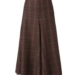 Akris Houndstooth Wool Midi-Skirt