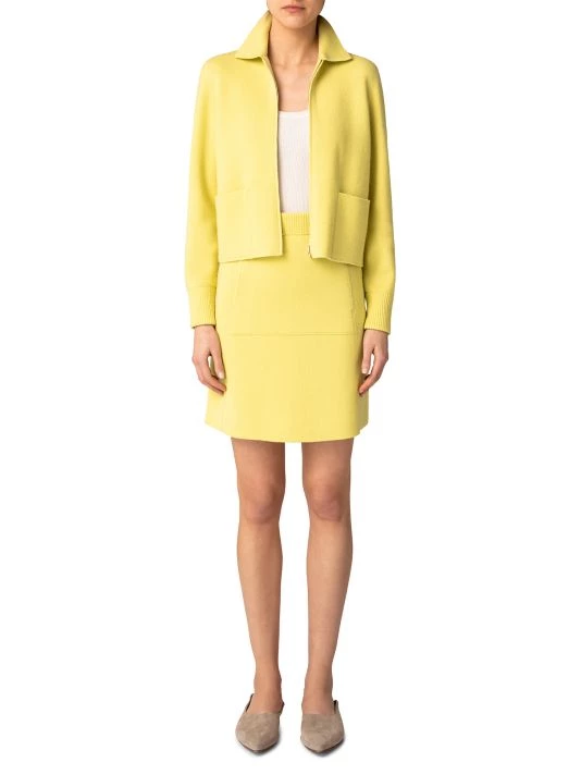 Akris Cashmere Piqué Cardigan Limoncello 4 Akris Cashmere Piqué Cardigan Limoncello - Image 2