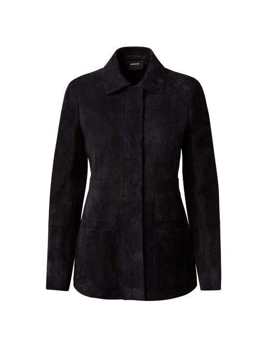 Akris Suede Concealed Placket Shacket 3 Akris Suede Concealed Placket Shacket