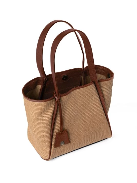 Akris Small Alex Leather-Trimmed Raffia Tote 4 Akris Small Alex Leather-Trimmed Raffia Tote - Image 2