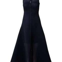 Akris Techno Grid Sleeveless Midi-Dress