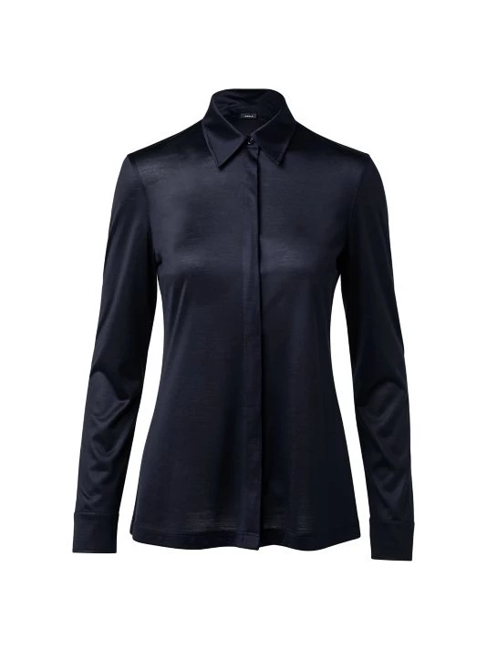 Akris Jersey Silk Fitted Shirt 3 Akris Jersey Silk Fitted Shirt