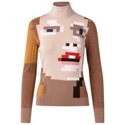Akris Pixelated Face Sweater