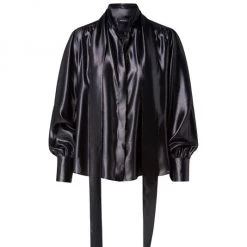 Akris Silk Lamé Blouse