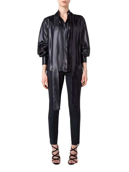 Akris Silk Lamé Blouse 4 Akris Silk Lamé Blouse - Image 2