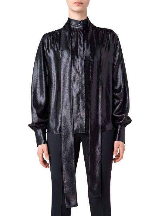 Akris Silk Lamé Blouse 5 Akris Silk Lamé Blouse - Image 3