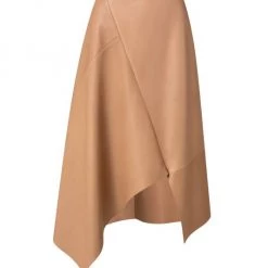 Akris Leather Asymmetric Midi-Skirt