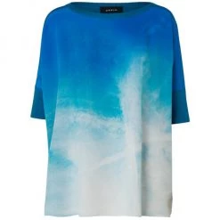 Akris St. Gallen Sky Pieced Silk Tunic