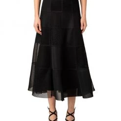Akris Grid Patchwork A-Line Midi-Skirt -Akris Sales Shop unnamed file 876
