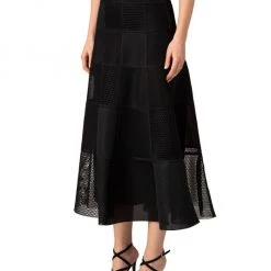 Akris Grid Patchwork A-Line Midi-Skirt -Akris Sales Shop unnamed file 877