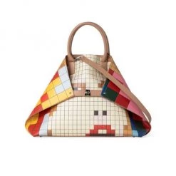 Akris Ai Tiled Leather Medium Top-Handle Bag