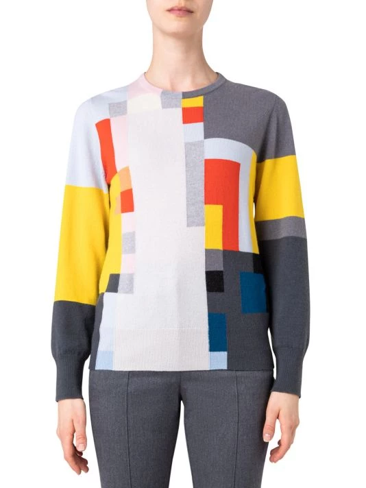 Akris Cashmere Intarsia Knit Sweater 5 Akris Cashmere Intarsia Knit Sweater - Image 3