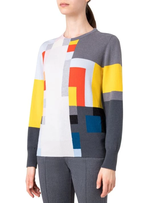 Akris Cashmere Intarsia Knit Sweater 6 Akris Cashmere Intarsia Knit Sweater - Image 4