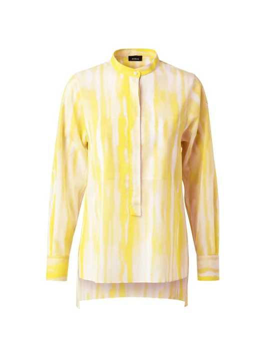 Akris Waterstripe-Print Cotton Voile Blouse 3 Akris Waterstripe-Print Cotton Voile Blouse