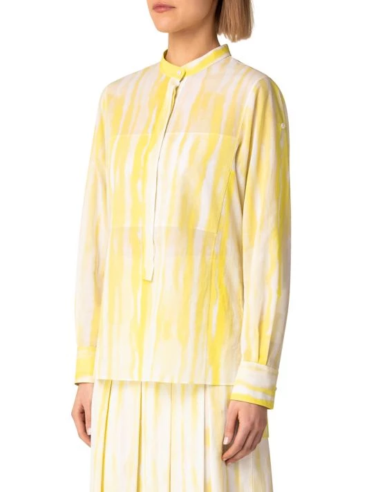 Akris Waterstripe-Print Cotton Voile Blouse 6 Akris Waterstripe-Print Cotton Voile Blouse - Image 4