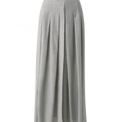 Akris Crepe Pleated Striped Skirt