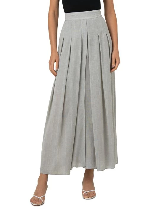 Akris Crepe Pleated Striped Skirt 4 Akris Crepe Pleated Striped Skirt - Image 2